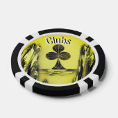 Zwarte en Gele Club Poker Chip (Enkel)
