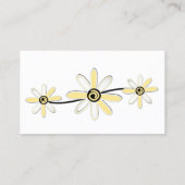 Zwarte en gele Florale paars Visitekaartje (Achterkant)