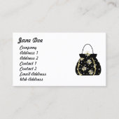 Zwarte en gele Florale paars Visitekaartje (Voorkant)