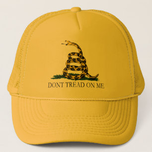 Zwarte en gele Gadsden Vlag, niet op me lezen! Trucker Pet