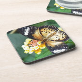 Zwarte en gele gepotte vlinder onderzetter (Linkerzijde)