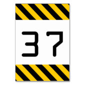 Zwarte en Gele Gestreepte Tafel Kaart (Achterkant)