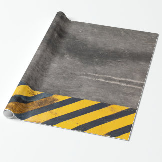 zwarte en gele gevarenlijnen cadeaupapier