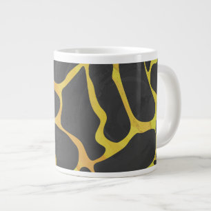 Zwarte en gele giraffeprint grote koffiekop