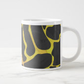 Zwarte en gele giraffeprint grote koffiekop (Rechts)