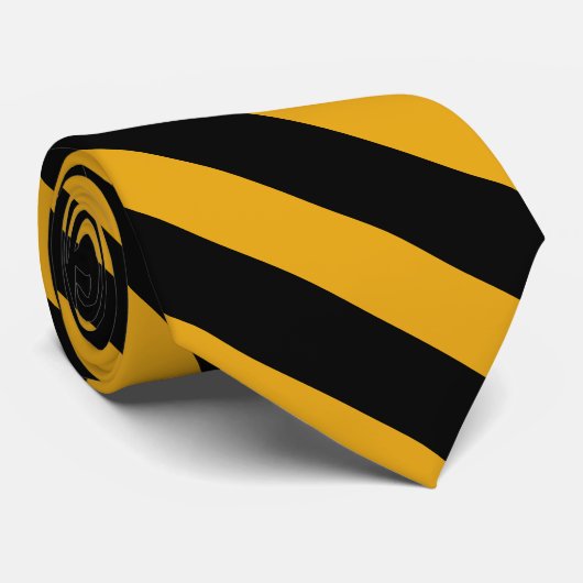 Zwarte en gele goudkleurige stropdas (Opgerold)