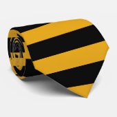 Zwarte en gele goudmakreelstropdas stropdas (Opgerold)