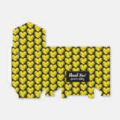 Zwarte en gele hartritmepatroonbruidbox bedankdoosjes (Uitgevouwen)