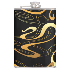 Zwarte en gele klassieke kolf heupfles