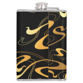 Zwarte en gele klassieke kolf heupfles (Achterkant)