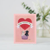 Zwarte en Gele Labrador Valentijn Feestdagenkaart (Staand voorkant)