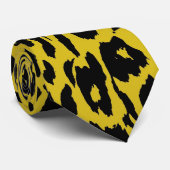 Zwarte en gele luipsplaat stropdas (Opgerold)