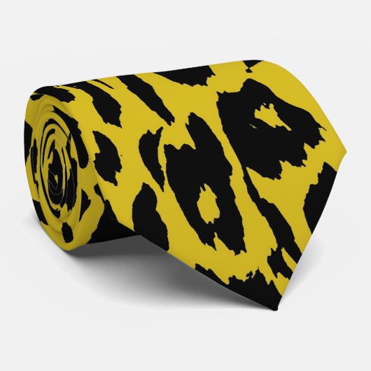 Zwarte en gele luipsplaat stropdas (Opgerold)