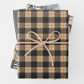 Zwarte en gele Lumberjack check vaders day set Inpakpapier Vel (In situ)