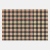 Zwarte en gele Lumberjack check vaders day set Inpakpapier Vel (Voorkant)