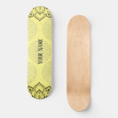 Zwarte en gele Mandala Skateboard (Voorkant)