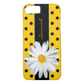 Zwarte en gele pokadots, Daisy iPhone 8/7 Hoesje (Achterkant)