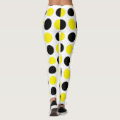 Zwarte en gele pokadots leggings (Achterkant)