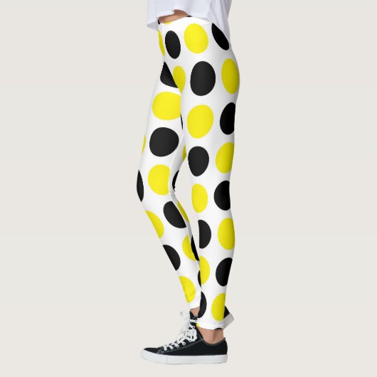 Zwarte en gele pokadots leggings (Links)