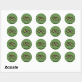 Zwarte en gele slang ronde sticker (Vel)