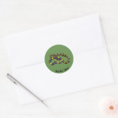 Zwarte en gele slang ronde sticker (Envelop)