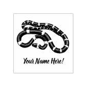 Zwarte en gele slang rubberstempel (Afrduk)