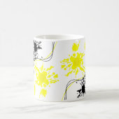 Zwarte en gele spatverf koffiemok (Center)