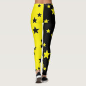 Zwarte en gele ster leggings (Achterkant)