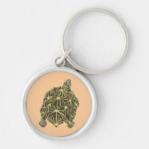 Zwarte en Gele Ster Tortoise Sleutelhanger