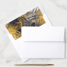 Zwarte en gele sterburst Envelope Liner