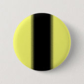 Zwarte en gele streep ronde button 5,7 cm (Voorkant)