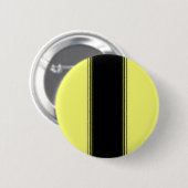 Zwarte en gele streep ronde button 5,7 cm (Voorkant /achterkant)