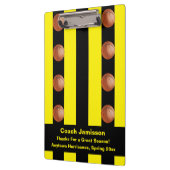 Zwarte en gele streep voor honkballak klembord (Links)