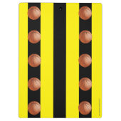 Zwarte en gele streep voor honkballak klembord (Achterkant)