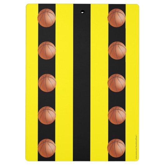 Zwarte en gele streep voor honkballak klembord (Achterkant)