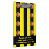 Zwarte en gele streep voor honkballak klembord (Rechts)