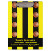 Zwarte en gele streep voor honkballak klembord (Voorkant)