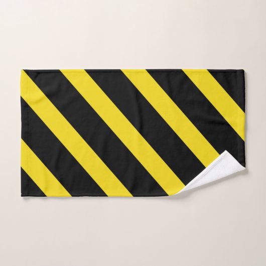 Zwarte en gele strepen bad handdoek (Handdoek)