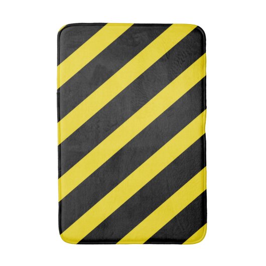 Zwarte en gele strepen badmat (Voorkant Verticaal)