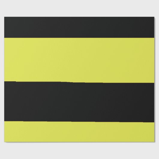 Zwarte en gele strepen cadeaupapier (Vlak)