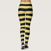 Zwarte en gele strepen leggings hommels (Achterkant)
