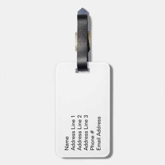 Zwarte en gele strepen + Persoonlijke naam Bagagelabel (Achterkant verticaal)