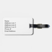 Zwarte en gele strepen + Persoonlijke naam Bagagelabel (Achterkant horizontaal)