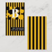 Zwarte en gele strips en Stippen Contactkaartje (Voorkant / Achterkant)