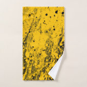 Zwarte en gele verfspatten bad handdoek (Handdoek)