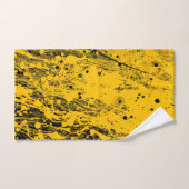 Zwarte en gele verfspatten bad handdoek (Handdoek)