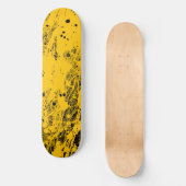 Zwarte en gele verfspatten persoonlijk skateboard (Voorkant)