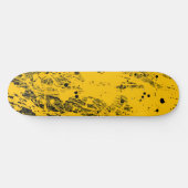 Zwarte en gele verfspatten persoonlijk skateboard (Horizontaal)