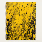 Zwarte en gele verfspatten planner (Voorkant)