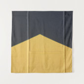 Zwarte en gele verfwand wandkleed (Voorkant (horizontaal))